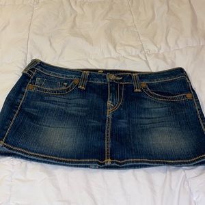 True religion mini Jean skirt